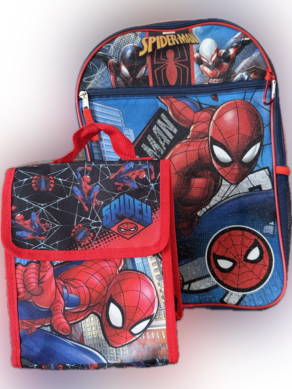 Marvel Spider-Man Kids Backpack Lunch Bag and Pencil Case 3-Piece School Set